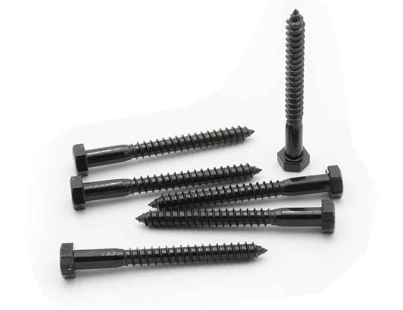 LBY 10pcs Lag Screws, 5/16" x 3" Hex Head Lag Screws Bolts (with Washers), Heavy-Duty Wood Screws for Decking & Structural Fastening, 304 Stainless Steel, (Black) - Image 4